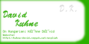 david kuhne business card